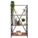 4 Tier Industrial Style Display Unit Book Shelf - Walnut-5056536101600-Bargainia.com