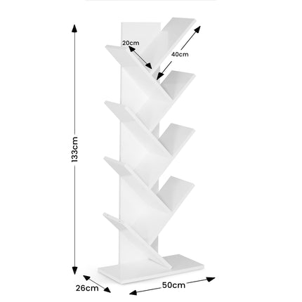 Criss Cross Tree Book Shelf - White