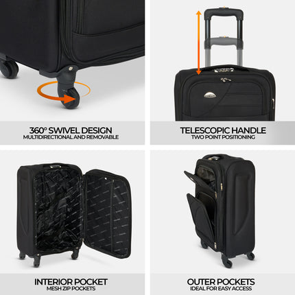 Suitcase Luggage Set On Wheels - 4 Pieces, Brown Or Black-Bargainia.com
