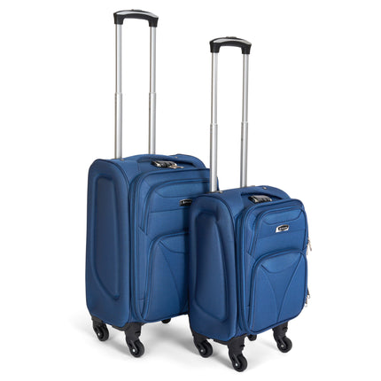 Cabin Bag Luggage Suitcase Set On Wheels - 2 Pieces, Assorted Colours-Bargainia.com