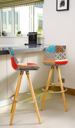 Barcelona Bar Stools - Multicoloured Patchwork Clearance