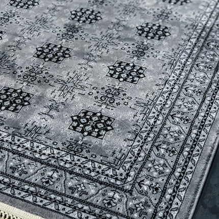 Grey Cubism Rug - Afghan