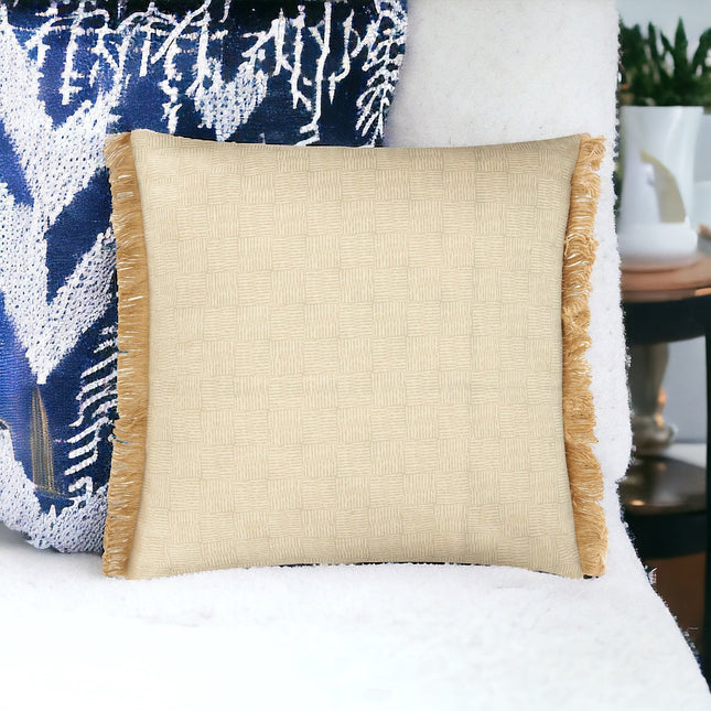 Fero Pebble Fringed Filled Decorative Throw Scatter Cushion - 45 x 45cm-8714503347099-Bargainia.com