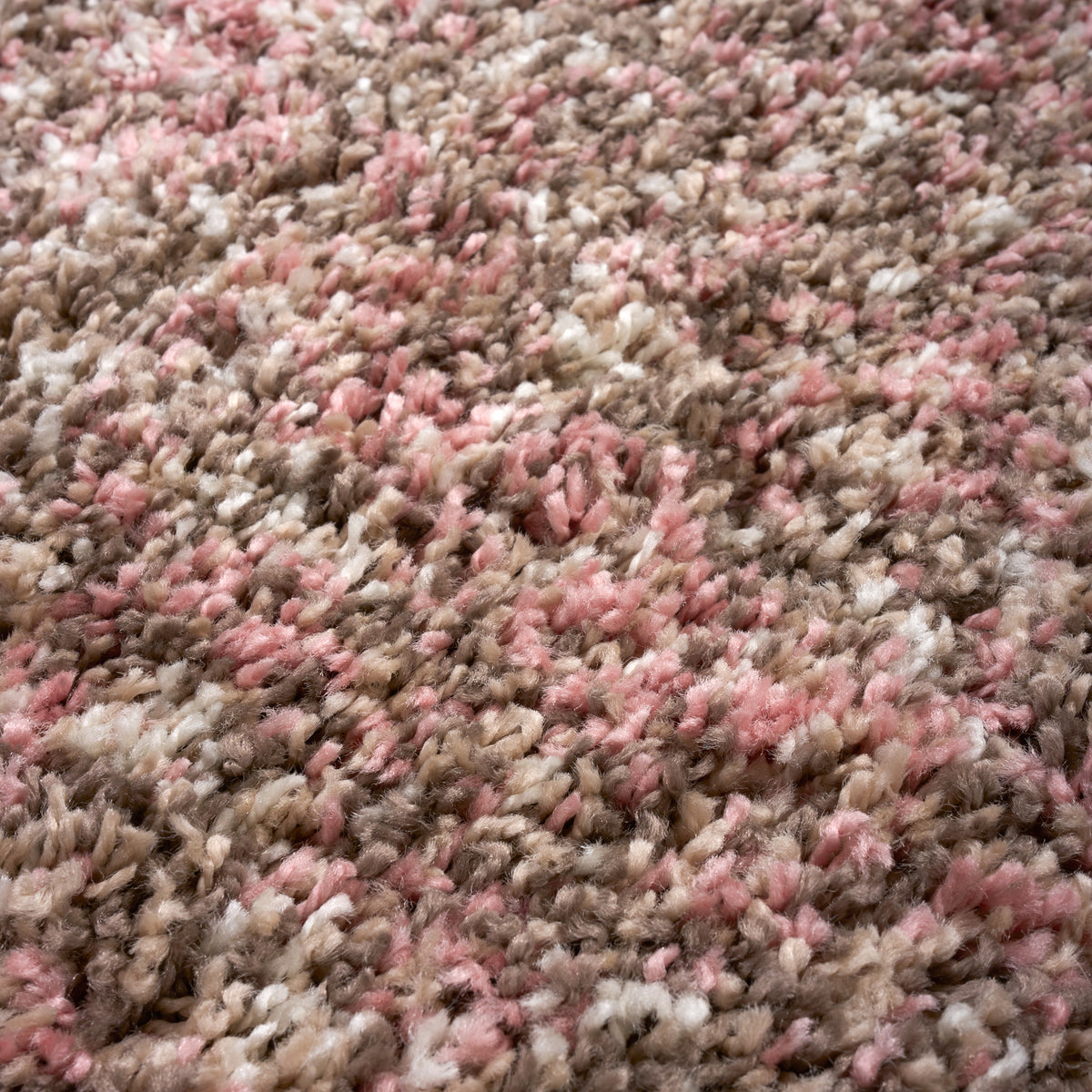 Pink & Brown Blend Shaggy Rug - Enjoy