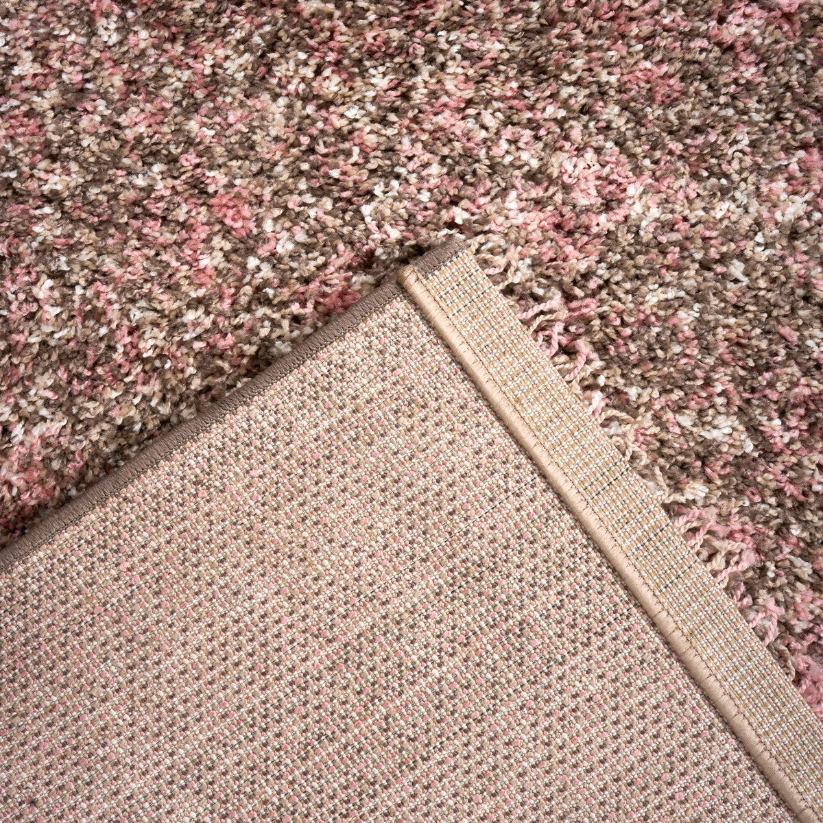 Pink & Brown Blend Shaggy Rug - Enjoy