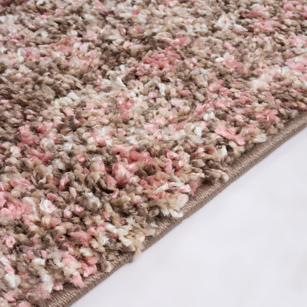Pink & Brown Blend Shaggy Rug - Enjoy
