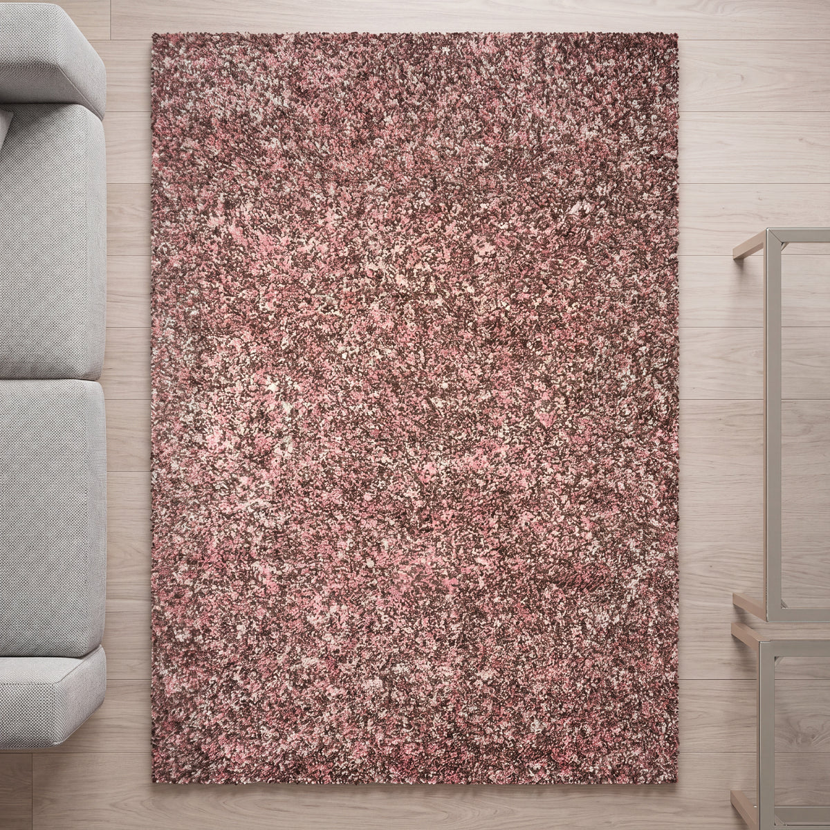 Pink & Brown Blend Shaggy Rug - Enjoy