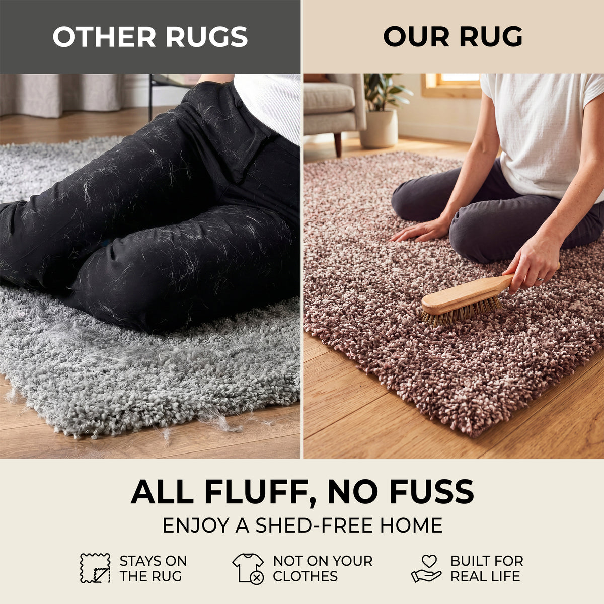 Enjoy Rose Pink Mottled Shaggy Rug, Thick 40mm Pile, Non-Shedding Polypropylene, Hessian Backed, Multiple Sizes