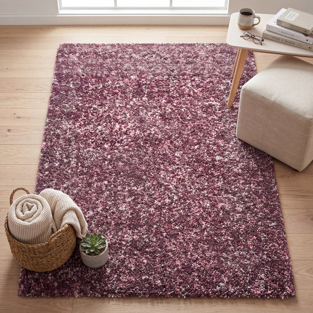 Pink & Purple Blend Shaggy Rug - Enjoy