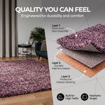 Enjoy Pink Mottled Shaggy Rug, Thick 40mm Pile, Non-Shedding Polypropylene, Hessian Backed, Multiple Sizes