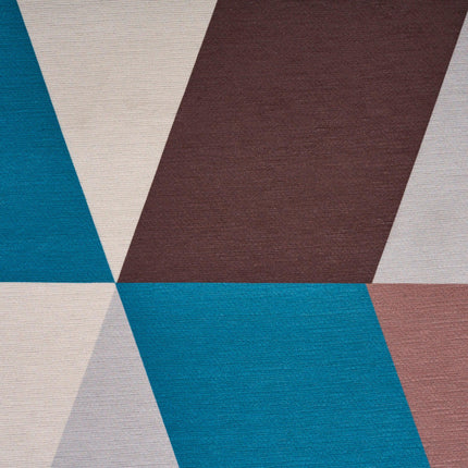 Oslo Geometric Blue, Brown & Cream Rug-Bargainia.com