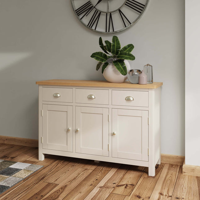 Maya Dove Grey Oak 3 Door Sideboard