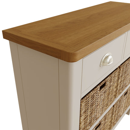 Maya Dove Grey Oak 2 Drawer 4 Basket Sideboard