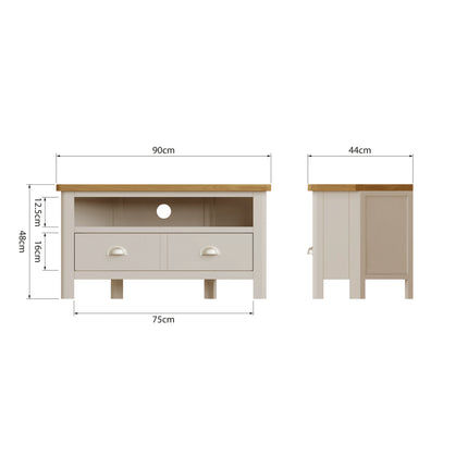 Maya Dove Grey Corner TV Unit