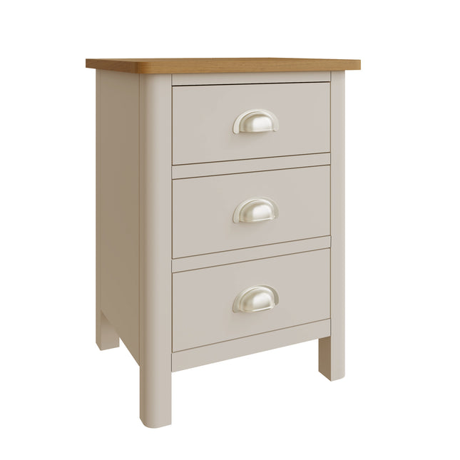 Maya Dove Grey Oak 3 Drawer Bedside Table