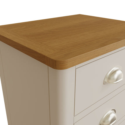 Maya Dove Grey Oak 3 Drawer Bedside Table