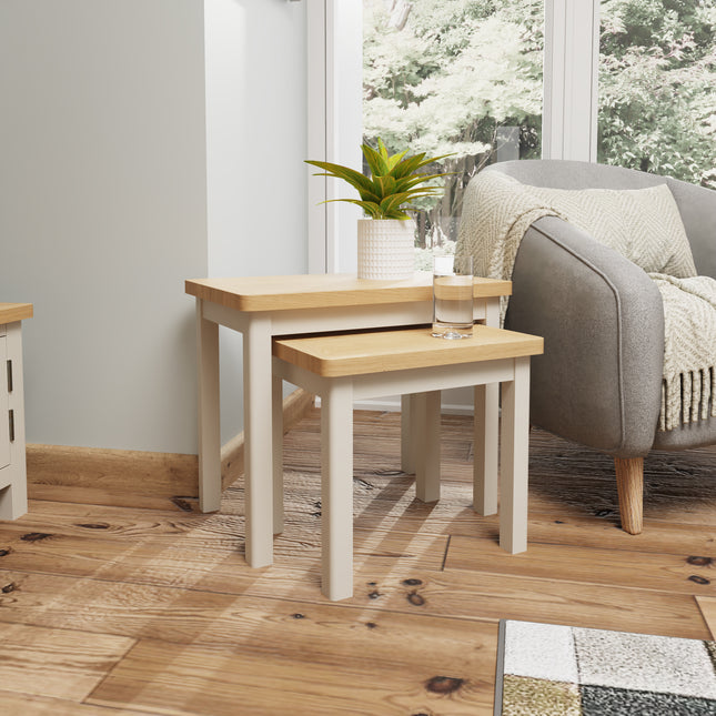 Maya Dove Grey Oak Nest Of 2 Tables