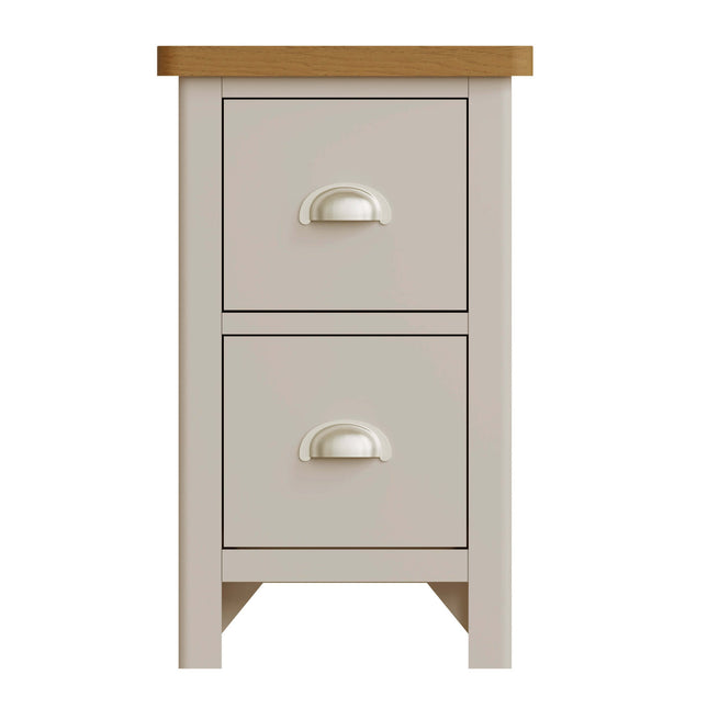 Maya Dove Grey Painted Oak 2-Drawer Bedside Table