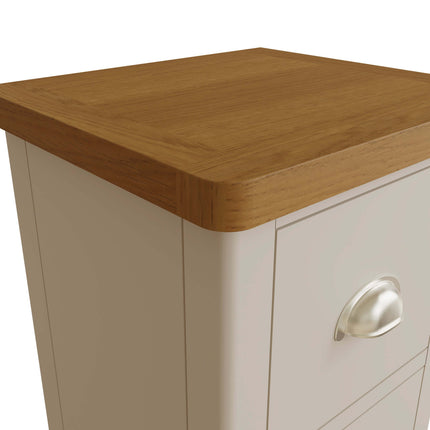 Maya Dove Grey Painted Oak 2-Drawer Bedside Table