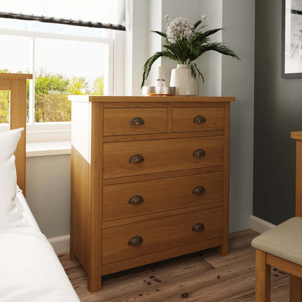 Clara Rustic Oak 2 Over 3 Chest of Drawers