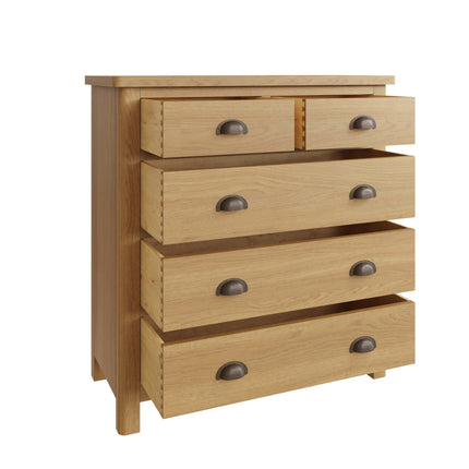 Clara Rustic Oak 2 Over 3 Chest of Drawers