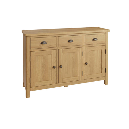 Clara Rustic Oak 3 Drawer & Door Sideboard