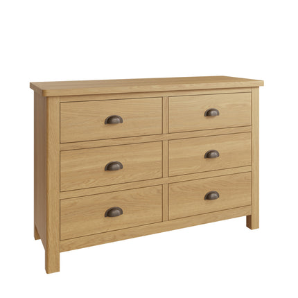 Clara Rustic Oak 6-Drawer Chest Of Drawers