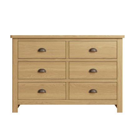 Clara Rustic Oak 6-Drawer Chest Of Drawers