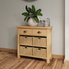 Clara Rustic Oak 2 Drawers 4 Wicker Basket Sideboard