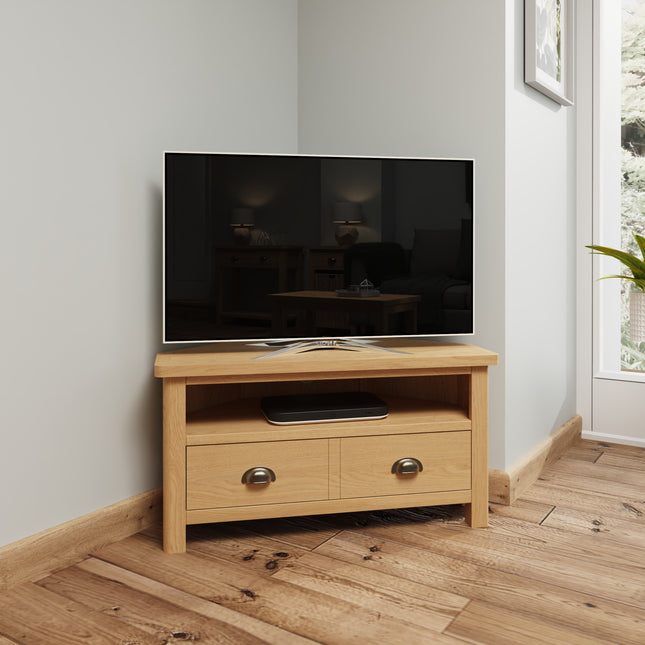 Clara Rustic Oak Corner TV Unit