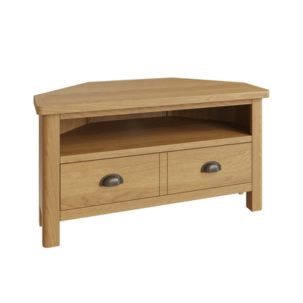 Clara Rustic Oak Corner TV Unit