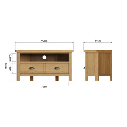 Clara Rustic Oak Corner TV Unit