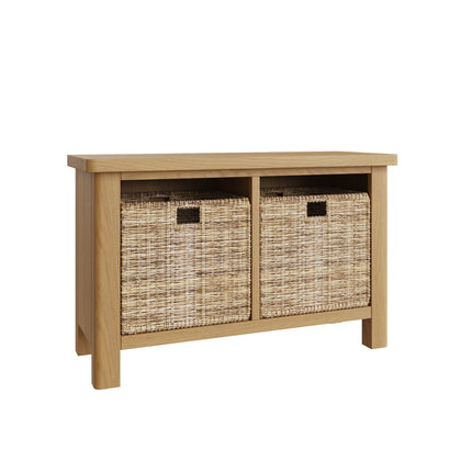 Clara Rustic Oak Hall Bench