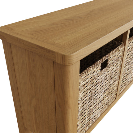 Clara Rustic Oak Hall Bench