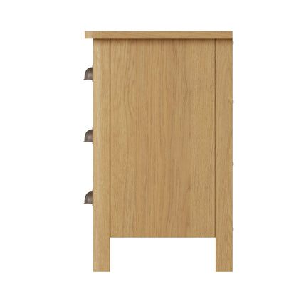 Clara Rustic Oak 3 Drawer Bedside Table