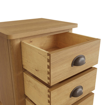 Clara Rustic Oak 3 Drawer Bedside Table