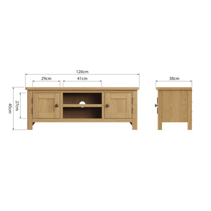 Clara Rustic Oak Large TV Unit