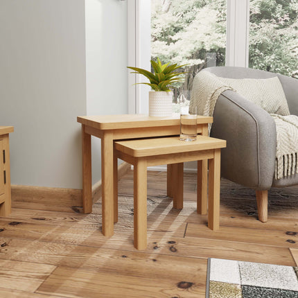 Clara Rustic Oak Nest of Tables