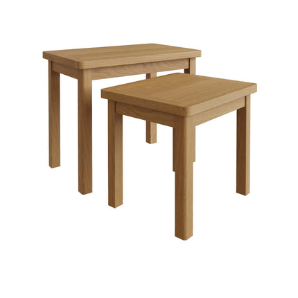 Clara Rustic Oak Nest of Tables