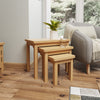 Clara Rustic Oak Nest Of 3 Tables