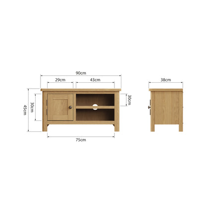 Clara Rustic Oak TV Unit