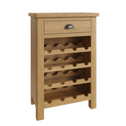 Clara Rustic Oak Wine Cabinet