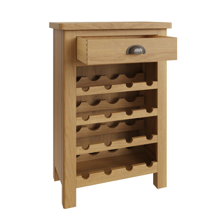 Clara Rustic Oak Wine Cabinet