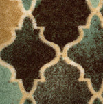 Anejo Teal Stair Runner and Hallway Runner, Geometric Non-Slip Gel Backed Kitchen Mat, Washable, Custom Lengths