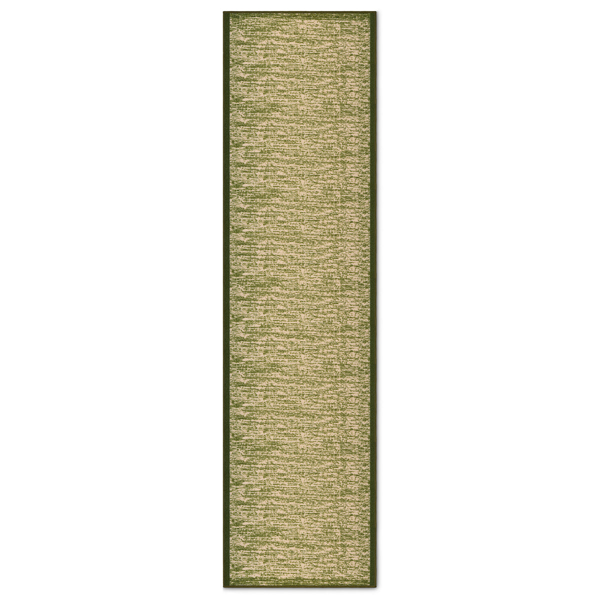 Blend Green Stair Runner and Hallway Runner, Non-Slip Gel Backed Kitchen Mat, Washable, Low 9mm Pile, Custom Lengths