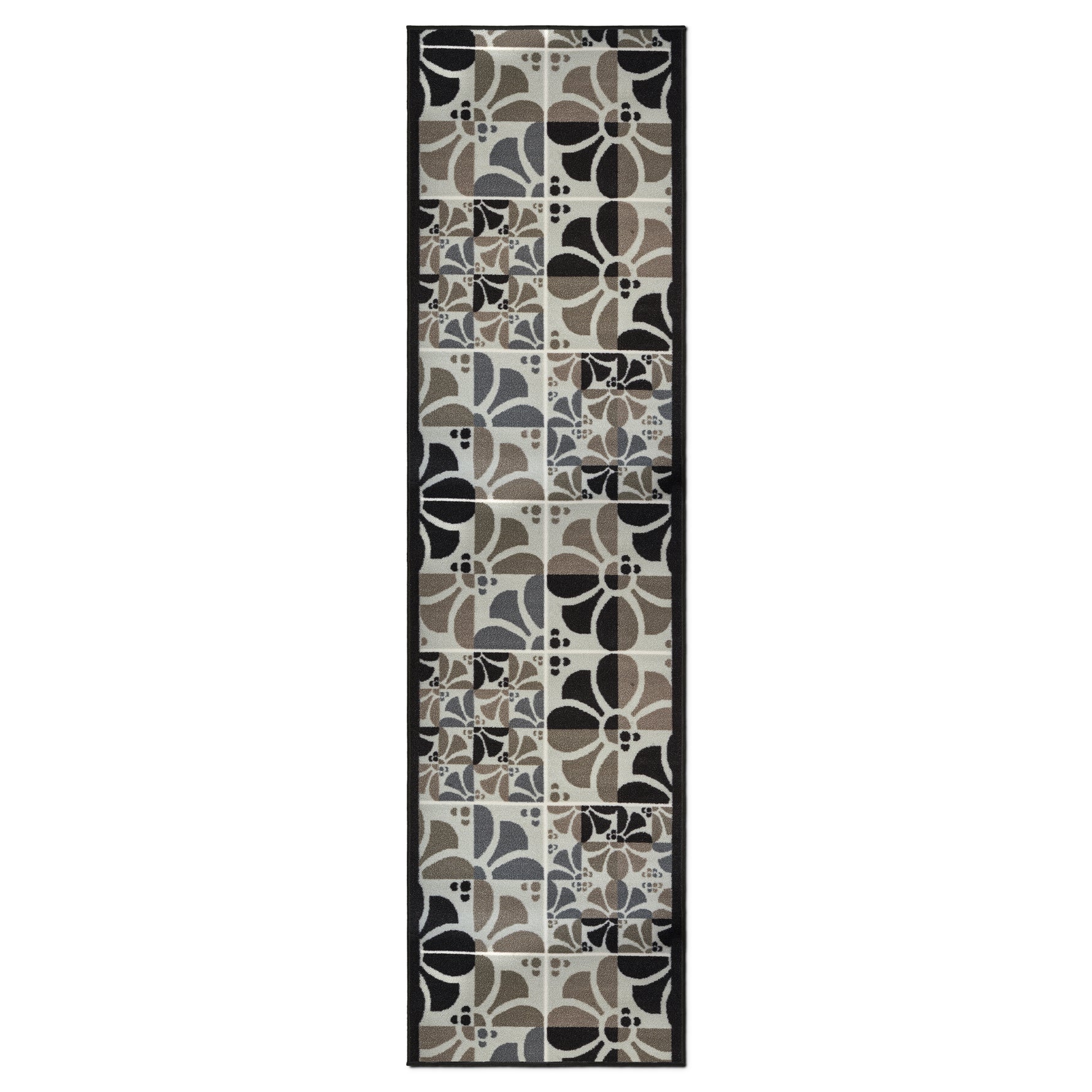 Stair Runner Non-Slip Kitchen Mat - Daisy Grey Stair Runner Rug Masters