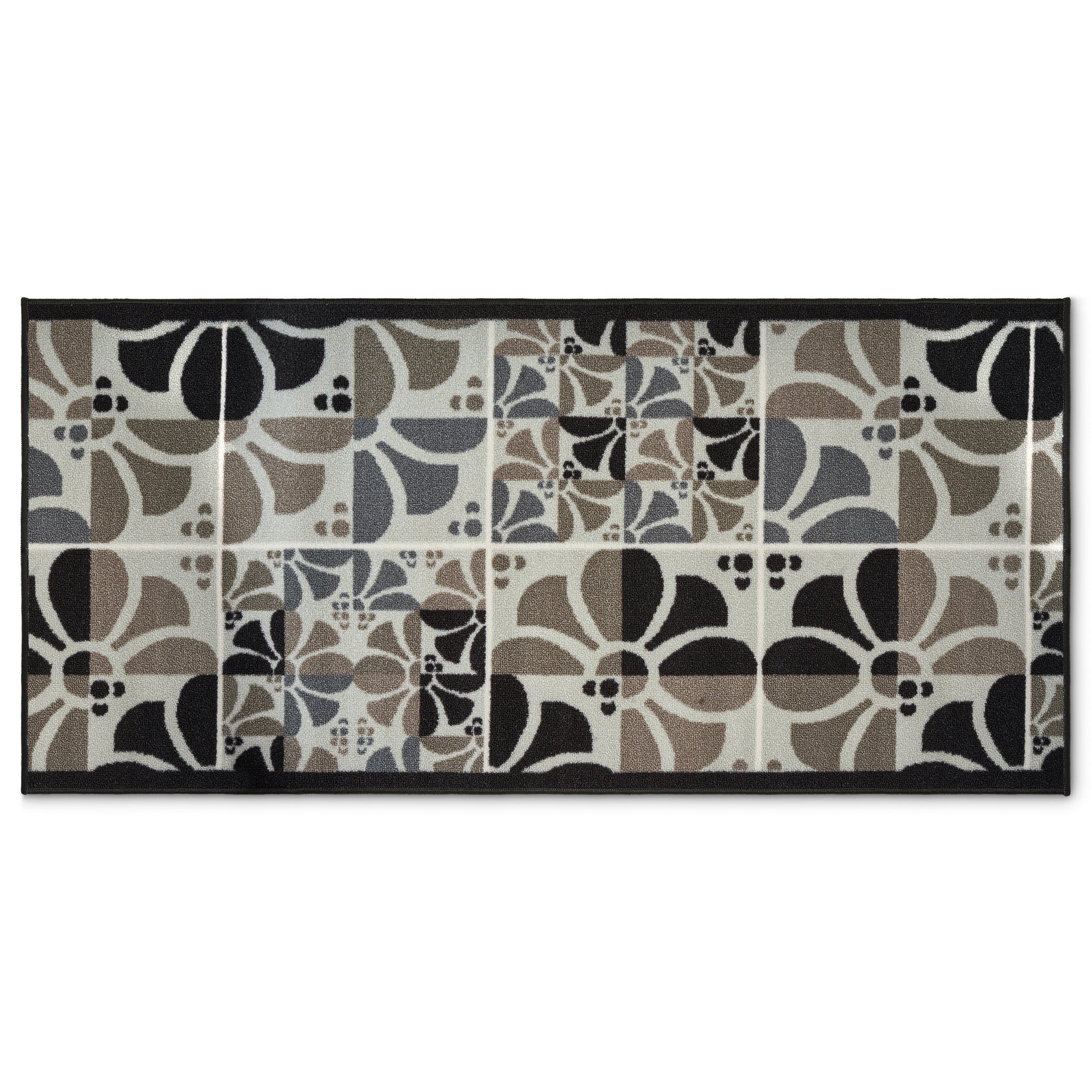 Stair Runner Non-Slip Kitchen Mat - Daisy Grey Stair Runner Rug Masters