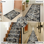 Stair Runner Non-Slip Kitchen Mat - Daisy Grey Stair Runner Rug Masters