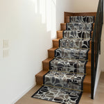 Stair Runner Non-Slip Kitchen Mat - Daisy Grey Stair Runner Rug Masters