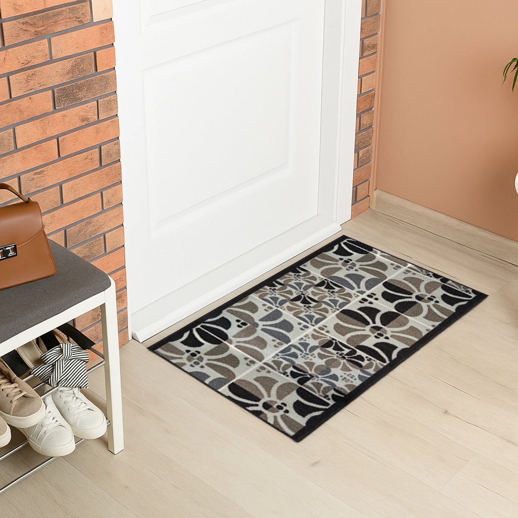 Stair Runner Non-Slip Kitchen Mat - Daisy Grey Stair Runner Rug Masters